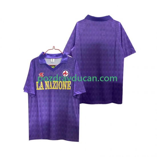 Nogometni Dresovi ACF Fiorentina 1989 1990 Retro Muški Domaći dres Kratkih Rukava