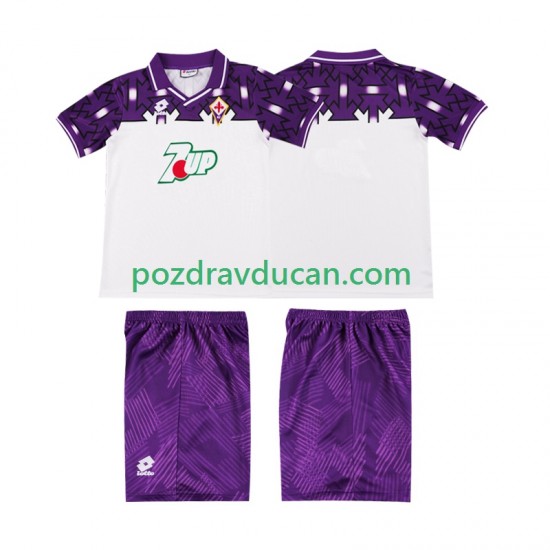Nogometni Dresovi ACF Fiorentina 1992 1993 Retro Dječji Gostujući dres Kratkih Rukava