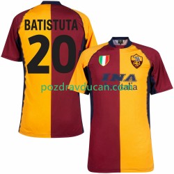 Nogometni Dresovi Roma Batistuta 20 2000 2001 Retro Muški Domaći dres Kratkih Rukava