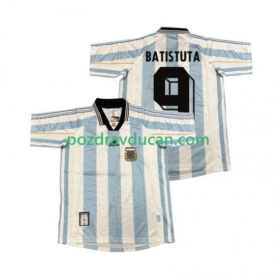 Nogometni Dresovi Argentina BATISUTA 9 Retro Muški Domaći dres 1998 Kratkih Rukava
