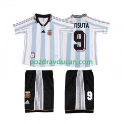Nogometni Dresovi Argentina BATISUTA 9 Retro Dječji Domaći dres 1998 Kratkih Rukava