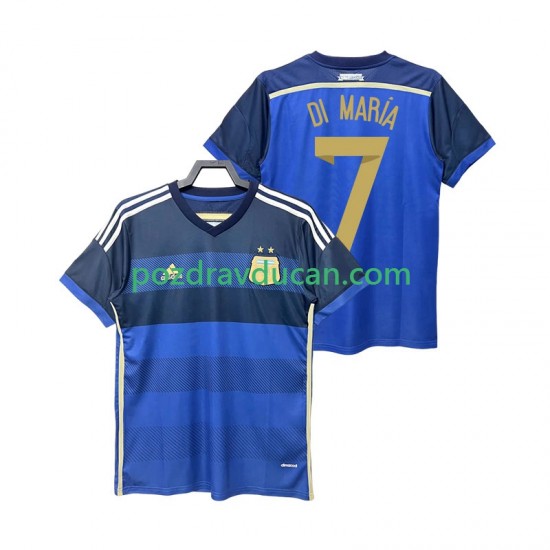 Nogometni Dresovi Argentina DI MARIA 7 2014 Retro Muški Gostujući dres Kratkih Rukava