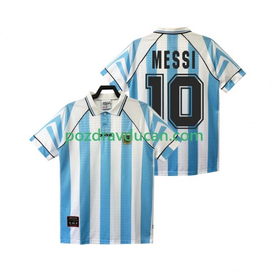 Nogometni Dresovi Argentina Lionel Messi 10 1996 1997 Retro Muški Domaći dres Kratkih Rukava