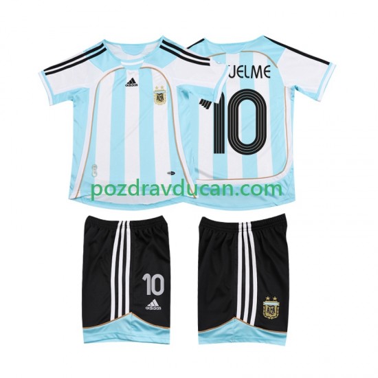 Nogometni Dresovi Argentina RIQUELME 10 2007 Retro Dječji Domaći dres 2006 Kratkih Rukava