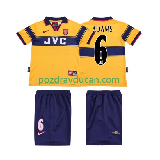 Nogometni Dresovi Arsenal ADAMS 6 1997 Retro Dječji Gostujući dres 1999 Kratkih Rukava