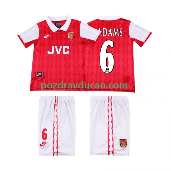 Nogometni Dresovi Arsenal ADAMS 6 1996 Retro Dječji Domaći dres 1994 Kratkih Rukava