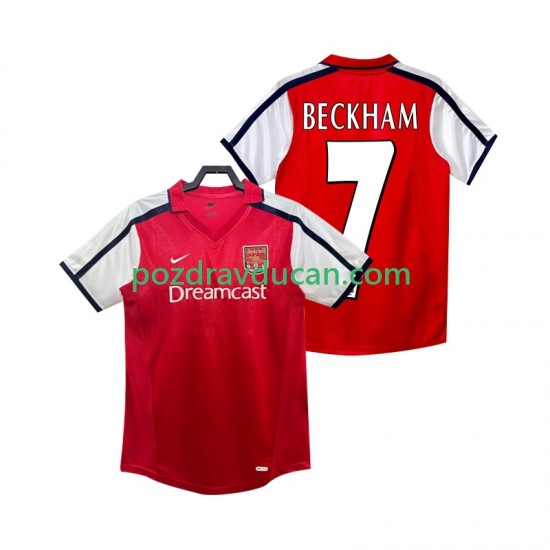 Nogometni Dresovi Arsenal BECKHAM 7 2001 Retro Muški Domaći dres 2002 Kratkih Rukava