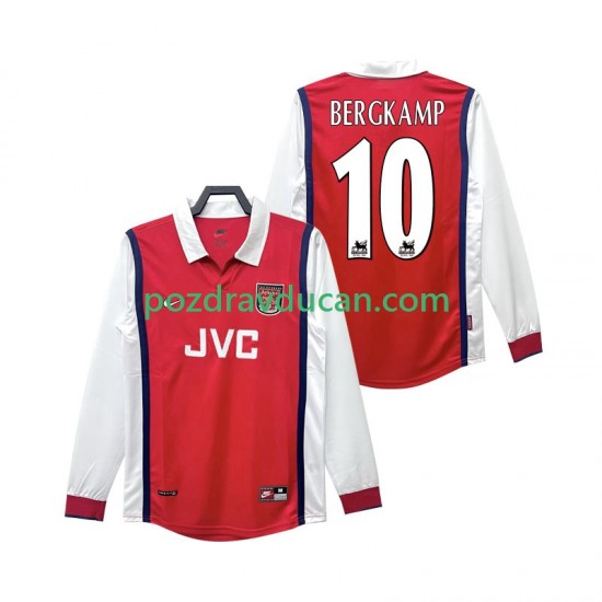 Nogometni Dresovi Arsenal BERGKAMP 10 Retro Muški Domaći dres 1998 1999 Dugi Rukav