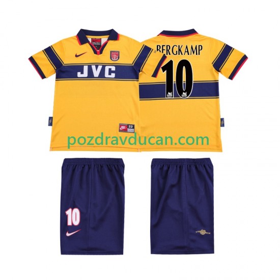 Nogometni Dresovi Arsenal BERGKAMP 10 1997 Retro Dječji Gostujući dres 1999 Kratkih Rukava