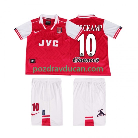 Nogometni Dresovi Arsenal BERGKAMP 10 1996 1997 Retro Dječji Domaći dres Kratkih Rukava