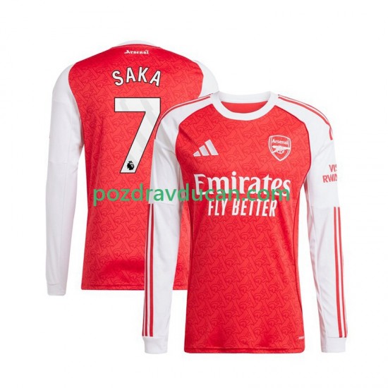 Nogometni Dresovi Arsenal Bukayo Saka 7 Muški Domaći dres 2025-2026 Dugi Rukav