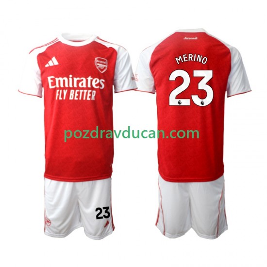 Nogometni Dresovi Arsenal Merino 23 Dječji Domaći dres 2025-2026 Kratkih Rukava