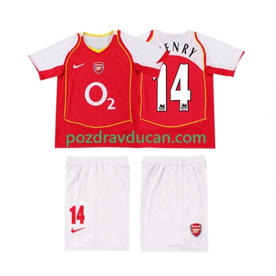 Nogometni Dresovi Arsenal Thierry Henry 14 2005 Retro Dječji Domaći dres 2004 Kratkih Rukava