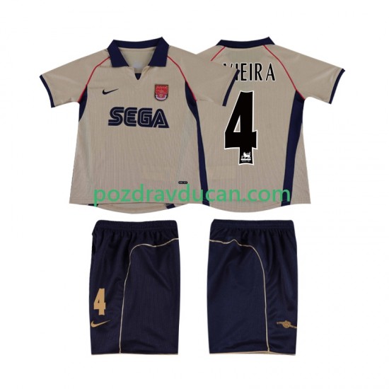 Nogometni Dresovi Arsenal VIEIRA 4 2001 Retro Dječji Gostujući dres 2002 Kratkih Rukava