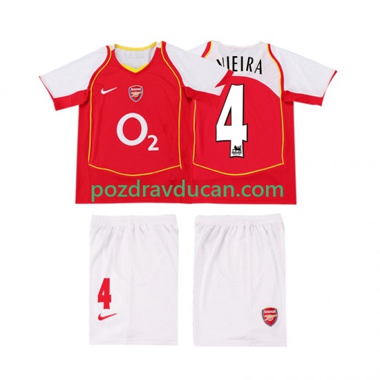 Nogometni Dresovi Arsenal VIEIRA 4 2005 Retro Dječji Domaći dres 2004 Kratkih Rukava