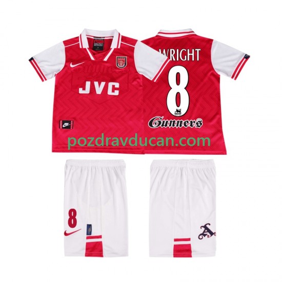 Nogometni Dresovi Arsenal WRIGHT 8 1996 1997 Retro Dječji Domaći dres Kratkih Rukava