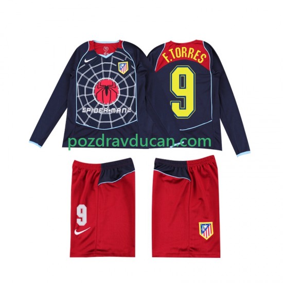 Nogometni Dresovi Atlético Madrid F TORRES 9 2005 Retro Dječji Gostujući dres 2004 Dugi Rukav