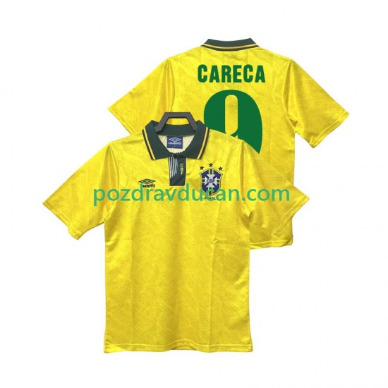 Nogometni Dresovi Brazil CARECA 9 1991 1993 Retro Muški Domaći dres Kratkih Rukava