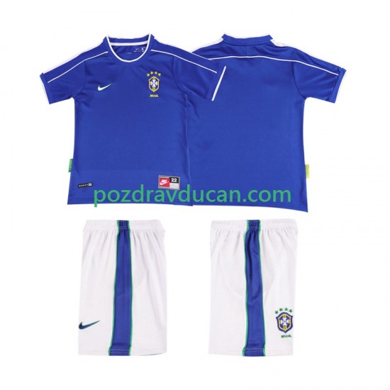 Nogometni Dresovi Brazil Retro Dječji Gostujući dres 1998 Kratkih Rukava