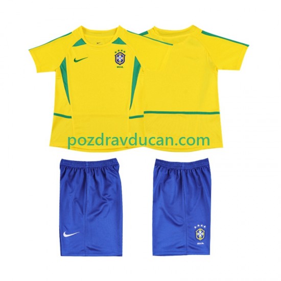 Nogometni Dresovi Brazil Retro Dječji Domaći dres 2002 Kratkih Rukava