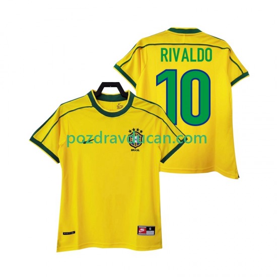 Nogometni Dresovi Brazil RIVALDO 10 Retro Muški Domaći dres 1998 Kratkih Rukava