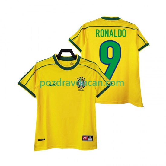Nogometni Dresovi Brazil RONALDO 9 Retro Muški Domaći dres 1998 Kratkih Rukava