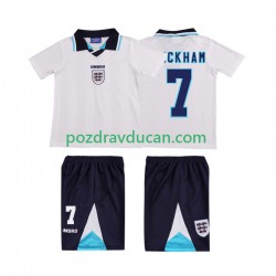 Nogometni Dresovi Engleska Beckham 7 1996 Retro Dječji Domaći dres Kratkih Rukava