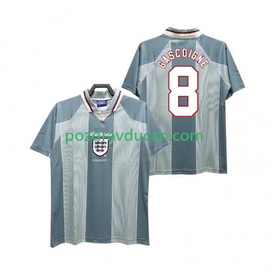 Nogometni Dresovi Engleska CASCOIGNE 8 1996 Retro Muški Gostujući dres Kratkih Rukava