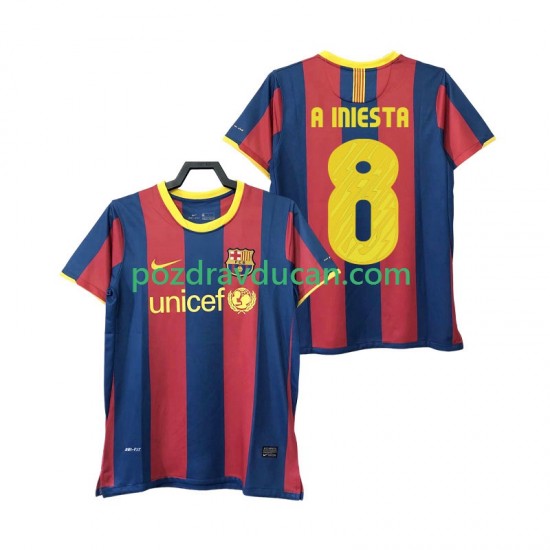 Nogometni Dresovi FC Barcelona A INIESTA 8 Retro Muški Domaći dres 2011 2010 Kratkih Rukava