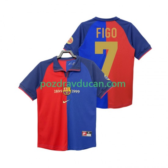 Nogometni Dresovi FC Barcelona FIGO 7 1990 2000 Retro Muški Domaći dres Kratkih Rukava