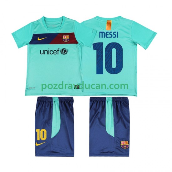 Nogometni Dresovi FC Barcelona Lionel Messi 10 Retro Dječji Gostujući dres 2011 2010 Kratkih Rukava
