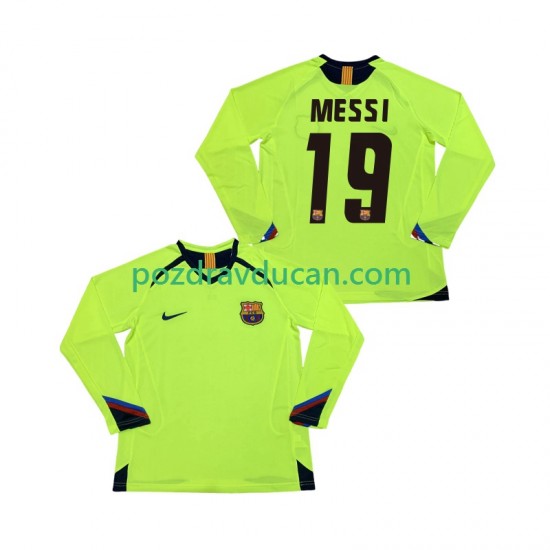 Nogometni Dresovi FC Barcelona Lionel Messi 19 2005 Retro Muški Gostujući dres 2006 Dugi Rukav