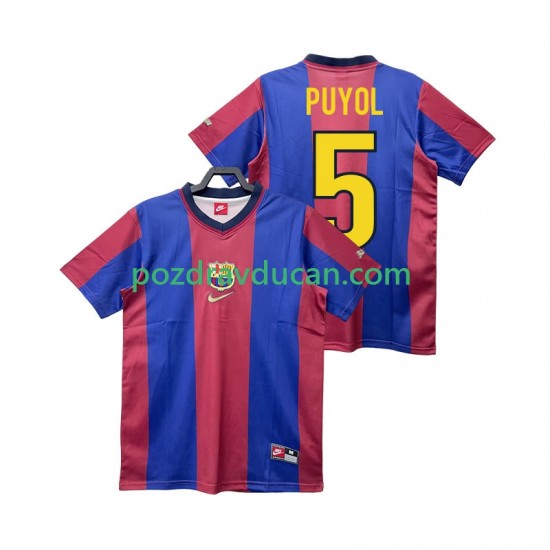 Nogometni Dresovi FC Barcelona PUYOL 5 Retro Muški Domaći dres 1998 1999 Kratkih Rukava