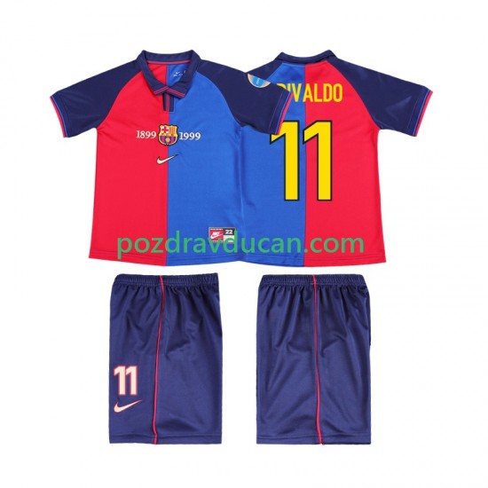 Nogometni Dresovi FC Barcelona RIVALDO 11 2000 Retro Dječji Domaći dres 1999 Kratkih Rukava