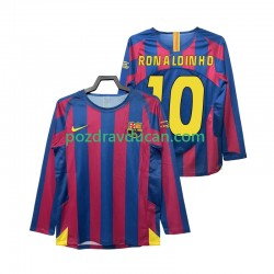 Nogometni Dresovi FC Barcelona RONALDINHO 10 Champions League 2005 Retro Muški Domaći dres 2006 Dugi Rukav