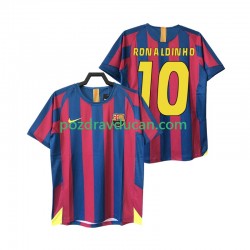 Nogometni Dresovi FC Barcelona RONALDINHO 10 2005 Retro Muški Domaći dres 2006 Kratkih Rukava