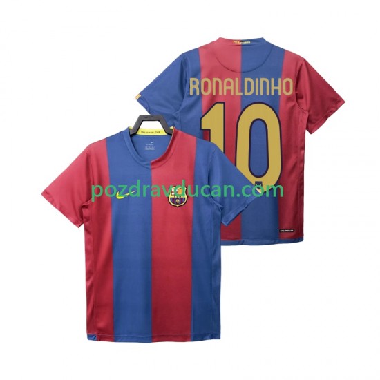 Nogometni Dresovi FC Barcelona RONALDINHO 10 2007 Retro Muški Domaći dres 2006 Kratkih Rukava