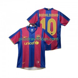 Nogometni Dresovi FC Barcelona RONALDINHO 10 2007 Retro Muški Domaći dres 2008 Kratkih Rukava