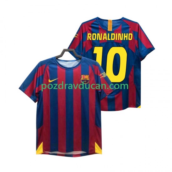 Nogometni Dresovi FC Barcelona RONALDINHO 10 Champions League 2005 Retro Muški Domaći dres 2006 Kratkih Rukava