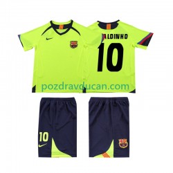 Nogometni Dresovi FC Barcelona RONALDINHO 10 2005 Retro Dječji Gostujući dres 2006 Kratkih Rukava