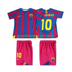 Nogometni Dresovi FC Barcelona RONALDINHO 10 Champions League 2005 Retro Dječji Domaći dres 2006 Kratkih Rukava