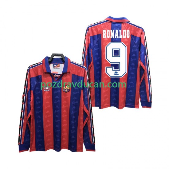 Nogometni Dresovi FC Barcelona RONALDO 9 1996 1997 Retro Muški Domaći dres Dugi Rukav