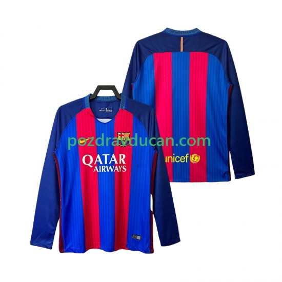 Nogometni Dresovi FC Barcelona 2016 2017 Retro Muški Domaći dres Dugi Rukav