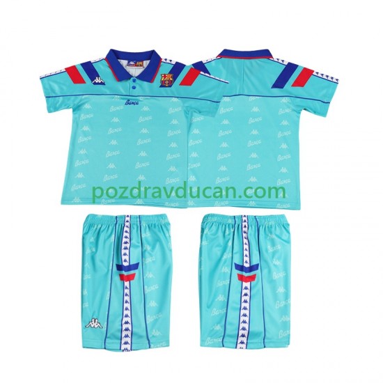 Nogometni Dresovi FC Barcelona 1992 1995 Retro Dječji Gostujući dres Kratkih Rukava