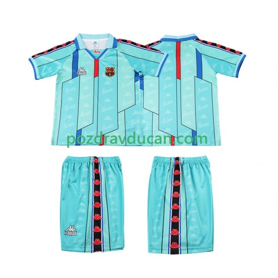 Nogometni Dresovi FC Barcelona 1996 1997 Retro Dječji Gostujući dres Kratkih Rukava