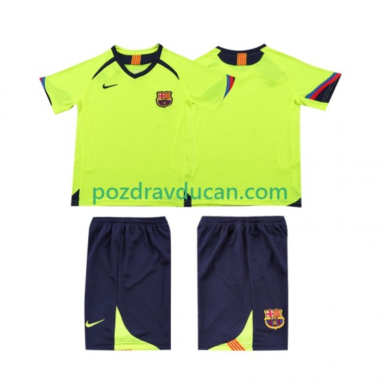 Nogometni Dresovi FC Barcelona 2005 Retro Dječji Gostujući dres 2006 Kratkih Rukava