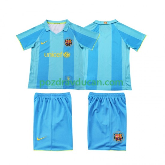 Nogometni Dresovi FC Barcelona 2007 Retro Dječji Gostujući dres 2008 Kratkih Rukava