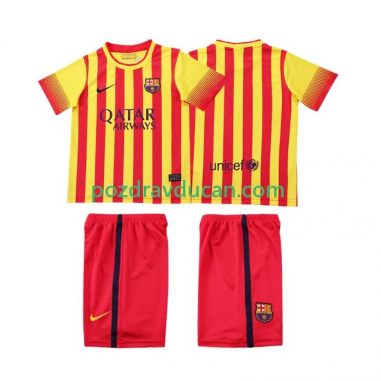 Nogometni Dresovi FC Barcelona 2013 2014 Retro Dječji Gostujući dres Kratkih Rukava