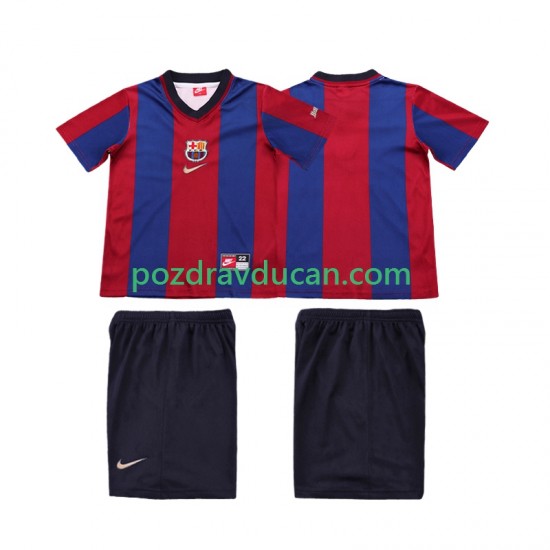 Nogometni Dresovi FC Barcelona Retro Dječji Domaći dres 1998 1999 Kratkih Rukava