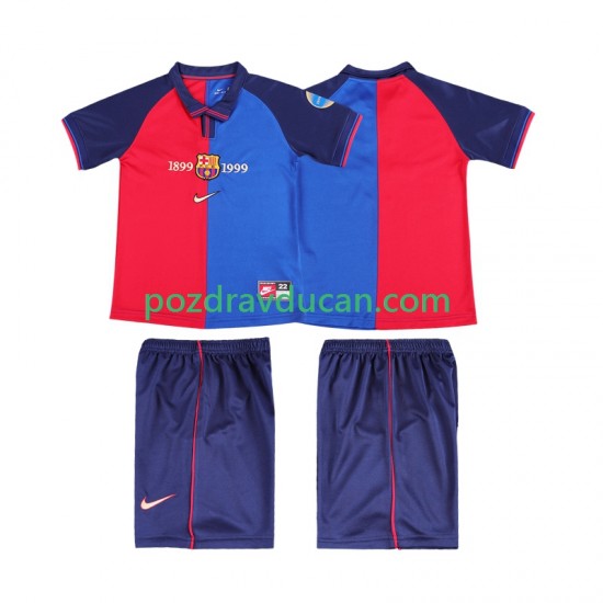 Nogometni Dresovi FC Barcelona 2000 Retro Dječji Domaći dres 1999 Kratkih Rukava